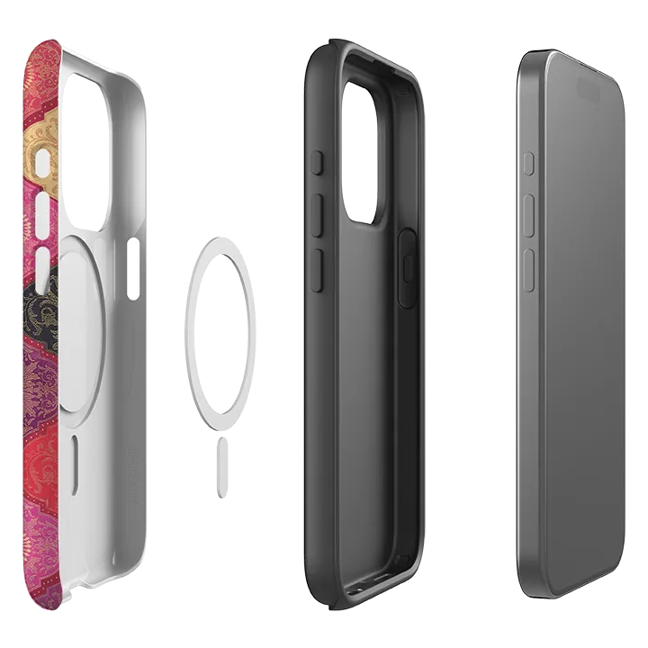 iPhone MagSafe Tough Case -  Red Damask By Jehane Premium Form