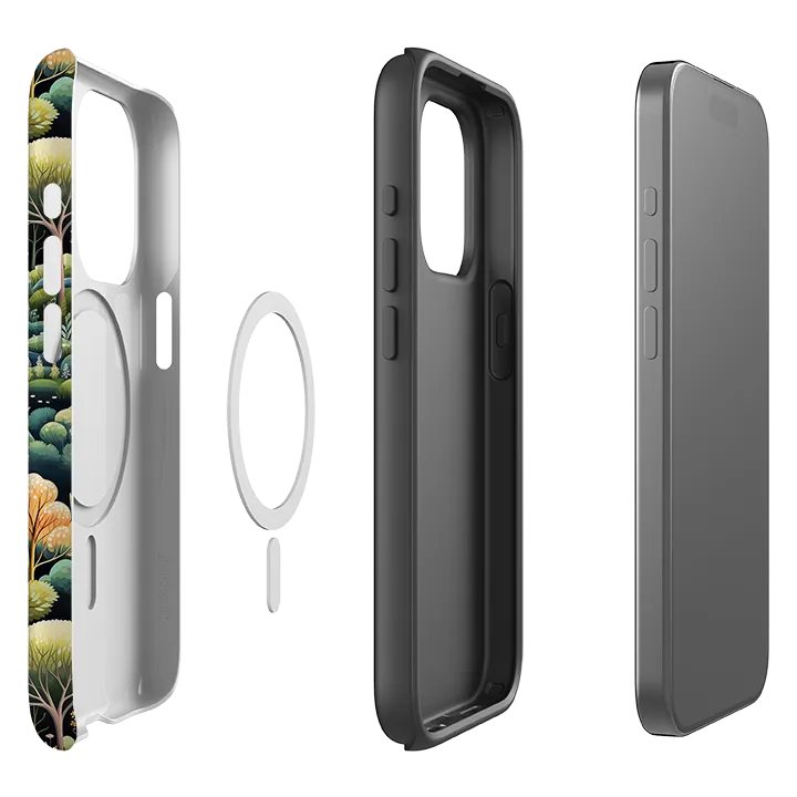 Polished Finish Texture iPhone MagSafe Tough Case -  Black Forest