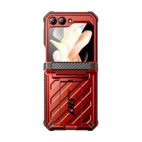 Galaxy Z Flip5 Unicorn Beetle PRO Rugged Case with Belt Clip-Metallic Red Trendy Look Polished Layer