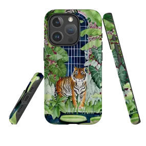 Protective Material iPhone MagSafe Tough Case - Green House Tiger By Bex Parkin