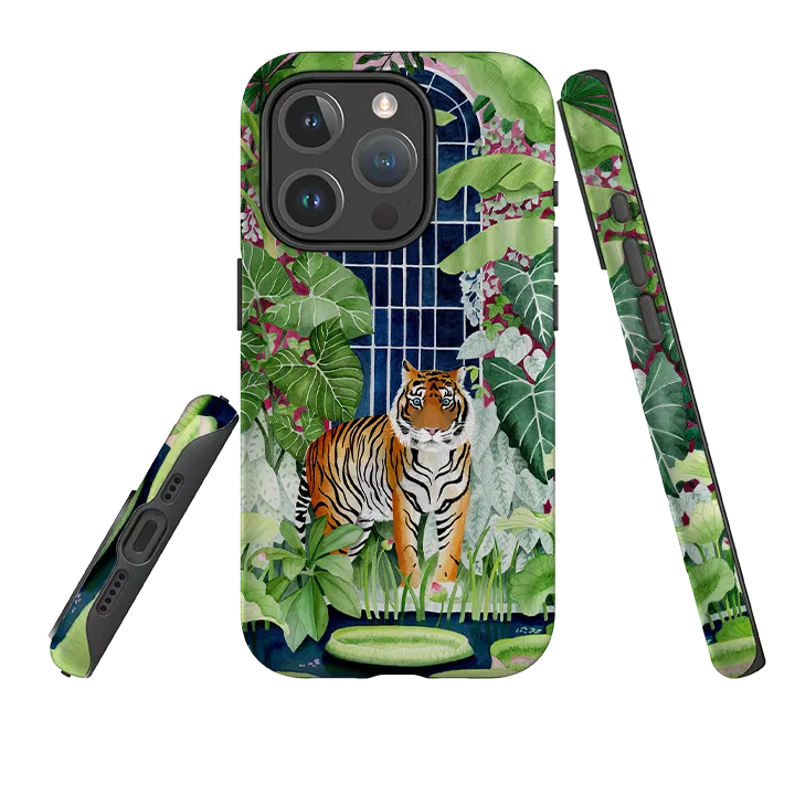 Luxury Look Classic Pattern iPhone MagSafe Tough Case - Green House Tiger By Bex Parkin