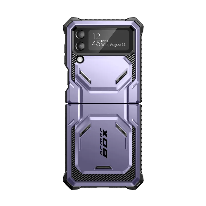 Hybrid Grip Simple Style Galaxy Z Flip4 Armorbox - Metallic Purple