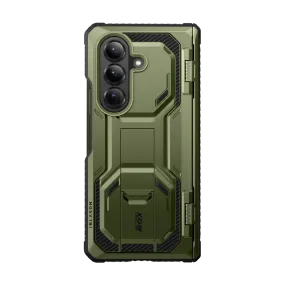 Galaxy Z Fold7 Armorbox Rugged Phone Case - Dark Green Luxury Edge Texture Matte Surface