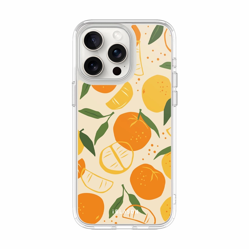 iPhone 15 Pro Max Halo MagSafe Cute Phone Case - Oranges & Lemons Carbon Fiber