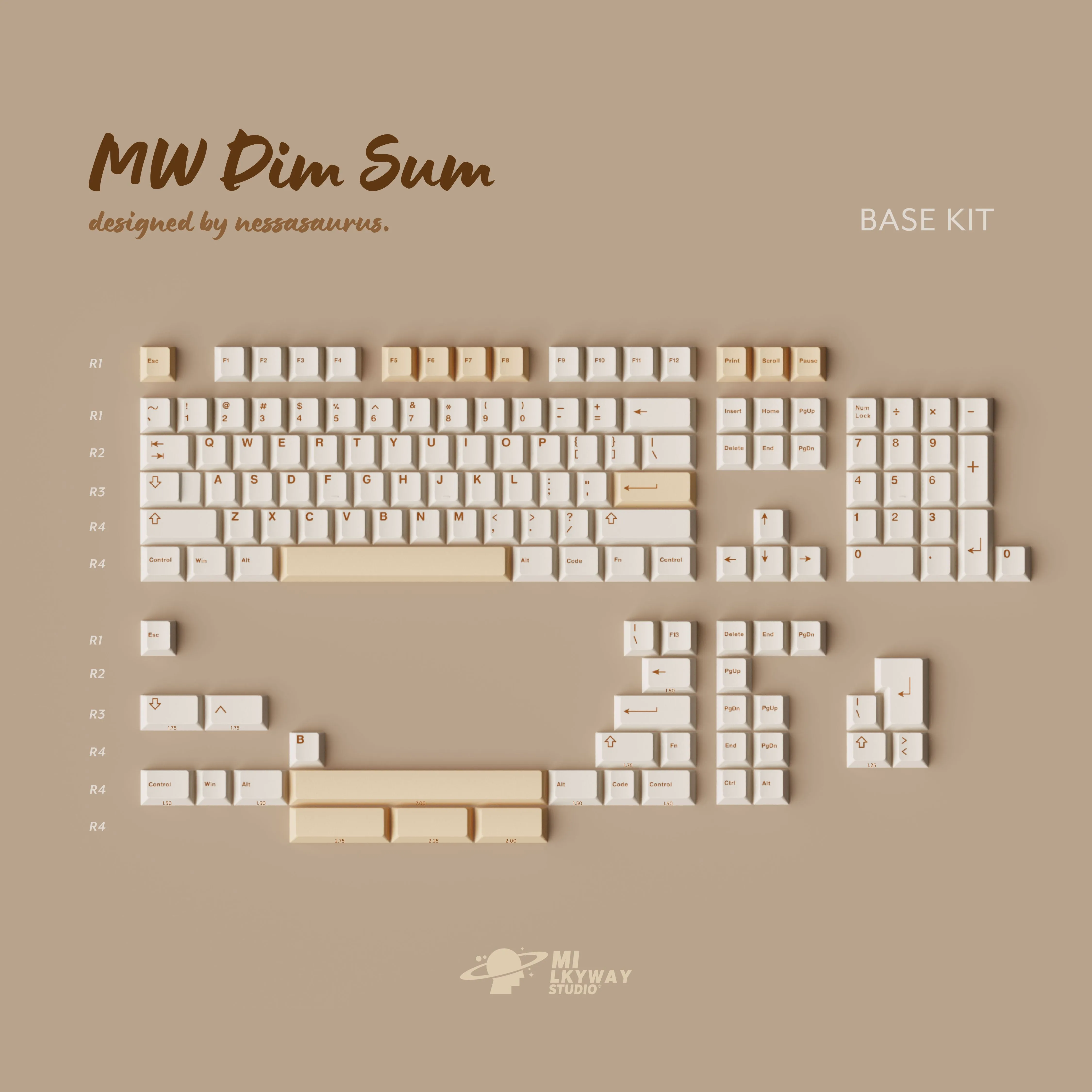 MW Dim Sum PBT Dye-Sub Keycap Set (Instock) Clicky Switch Wave RGB Kit
