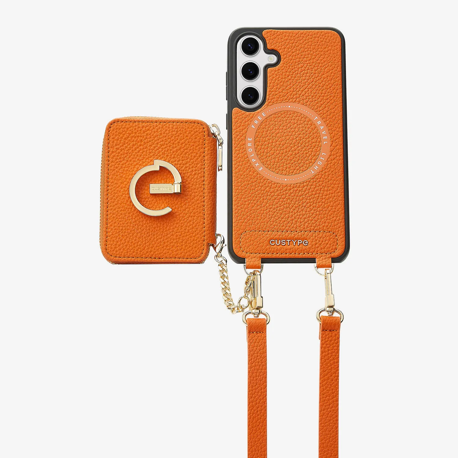 Original Design Set- Samsung Galaxy MagSafe Compatible Wallet Phone Case With Shoulder Strap Set Premium Edge Flexible Build Form