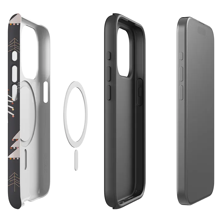 iPhone MagSafe Tough Case -  Dark Xmas Trees Flexible Pattern Texture