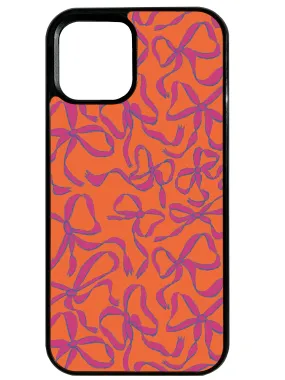 Hybrid Detail Textured Grip Put A Bow On It! in Orange & Purple Phone Case