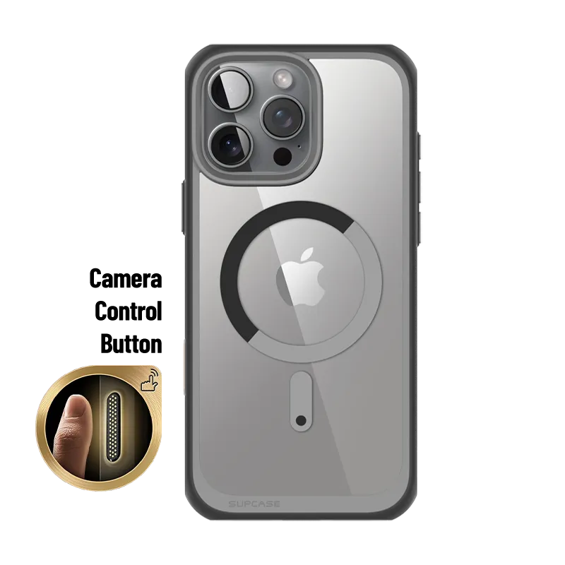 iPhone 16 Pro Max 6.9 inch Unicorn Beetle MAG Slim Clear MagSafe Camera Control Button Case-Gray Smooth Edge Design Lightweight Build