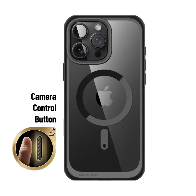 Gloss Layer Finish premium design iPhone 16 Pro 6.3 inch Unicorn Beetle MAG Slim Clear MagSafe Camera Control Button Case-Black