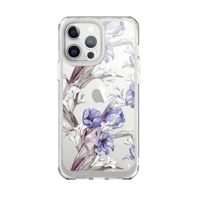 Minimal Design iPhone 13 Pro Max Halo Case - Bouquet Purple