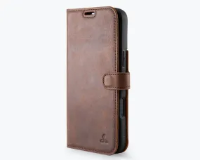 Classic Texture Minimal Form Apple iPhone 16 Plus - Vintage Leather Wallet Phone Case