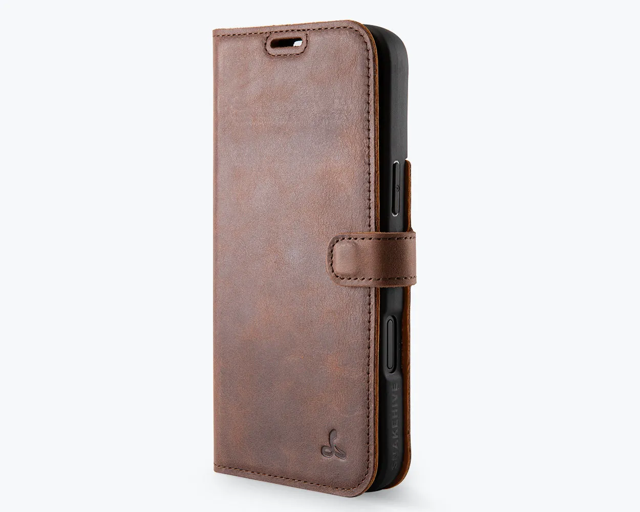 Classic Texture Minimal Form Apple iPhone 16 Plus - Vintage Leather Wallet Phone Case
