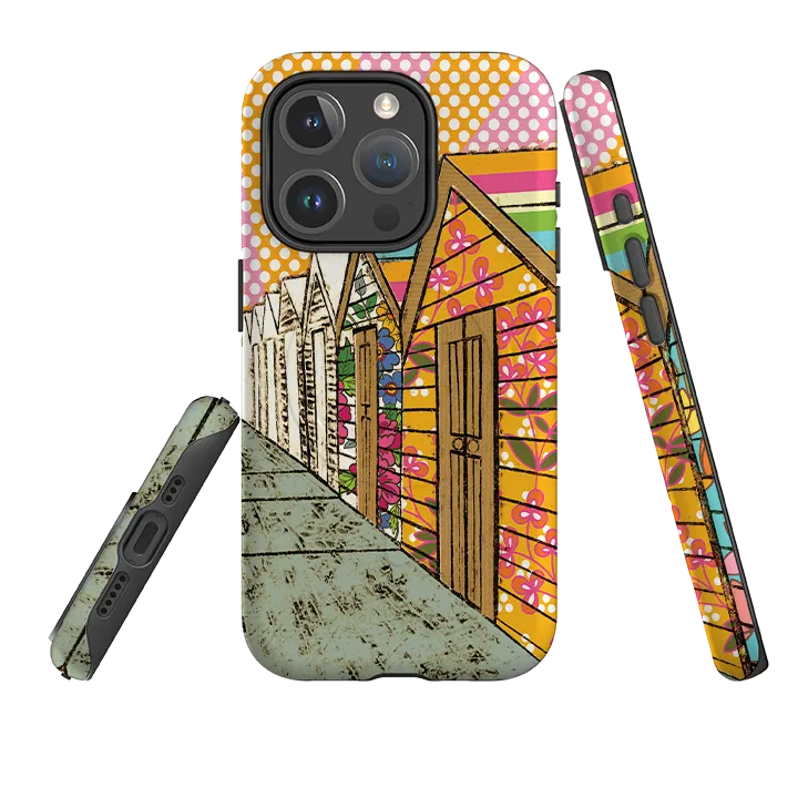 Vibrant Colors iPhone MagSafe Tough Case -  Beach Huts By Amelia Bowman