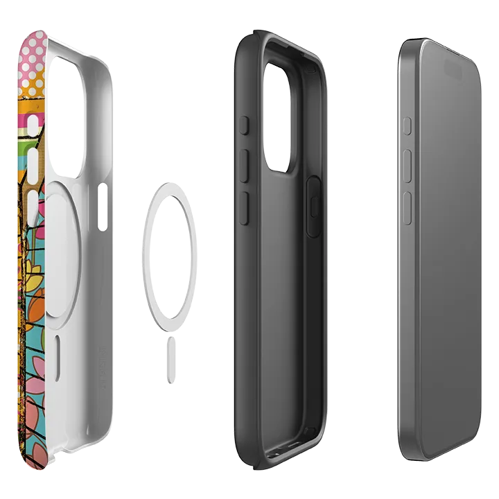 iPhone MagSafe Tough Case -  Beach Huts By Amelia Bowman Colorful Finish Hybrid Texture Layer