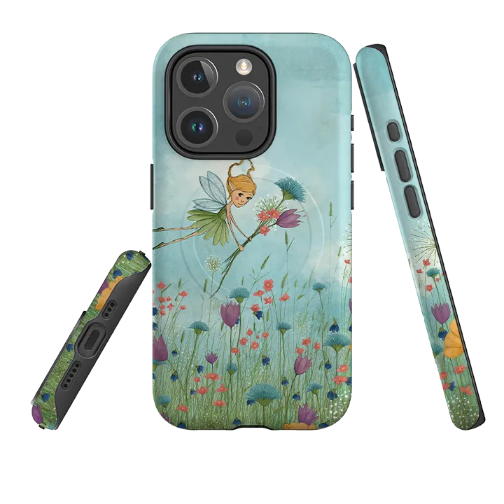 Luxury Build Matte Pattern Layer iPhone MagSafe Tough Case - Flower Fairy By Maja Lindberg