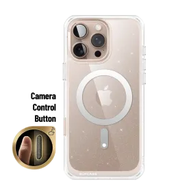 iPhone 16 Pro 6.3 inch Unicorn Beetle MAG Slim Clear MagSafe Camera Control Button Case-Glitter Pink Rugged Pattern Texture Vibrant pattern