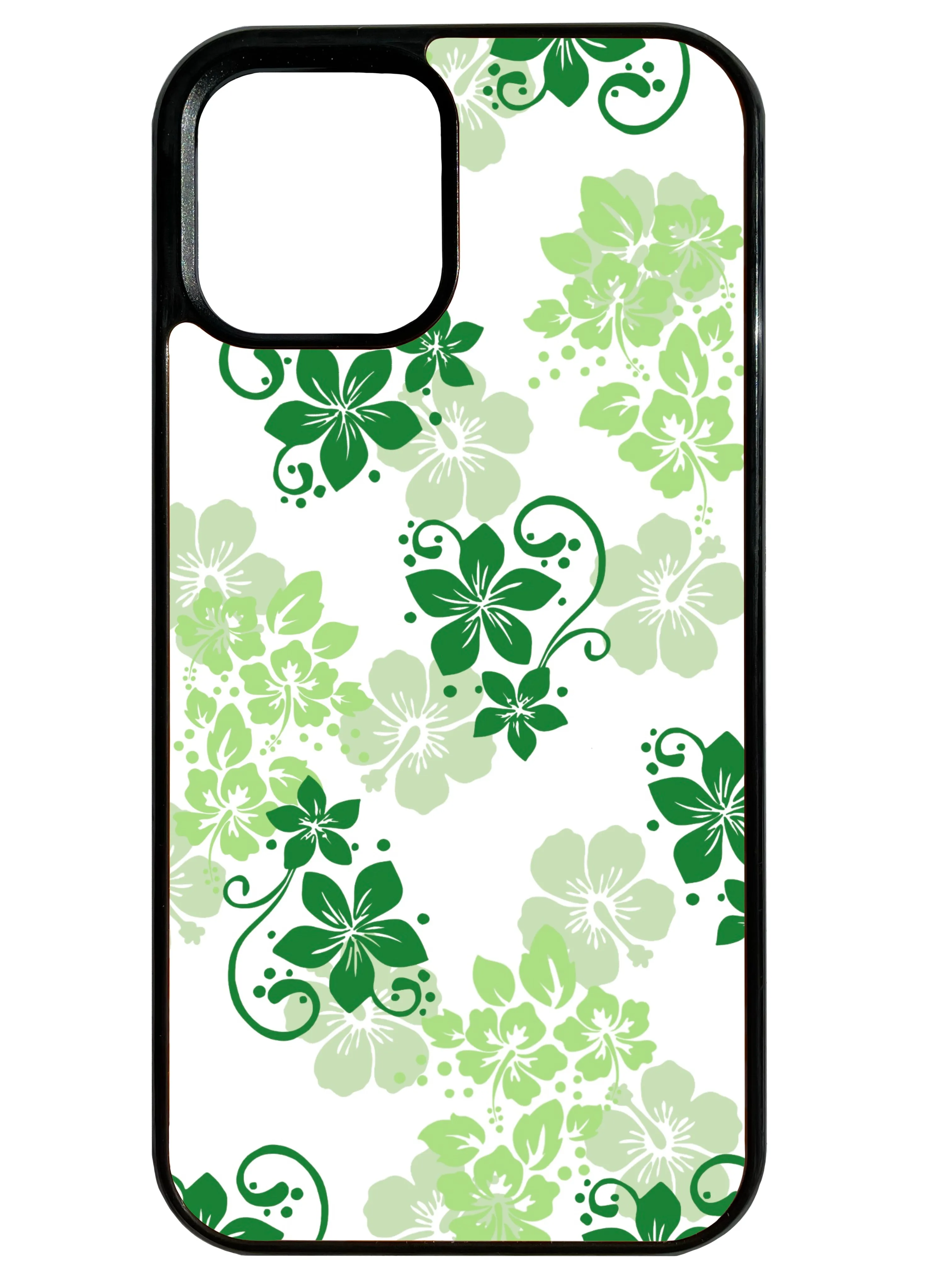 Hibiscus in White and Green Phone Case Minimal Finish Durable Quality