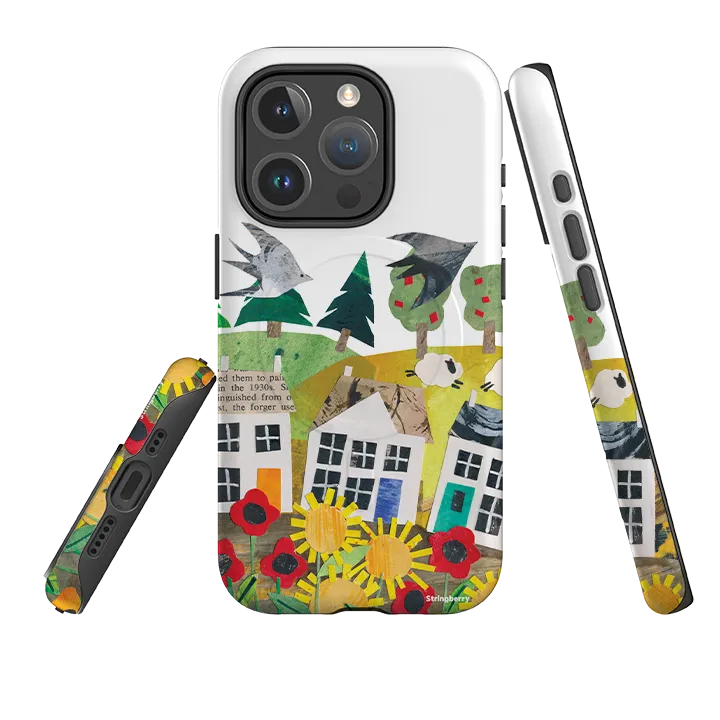 iPhone MagSafe Tough Case - Countryscape II By Tracey English Impact Cushion Flexible Edge Texture