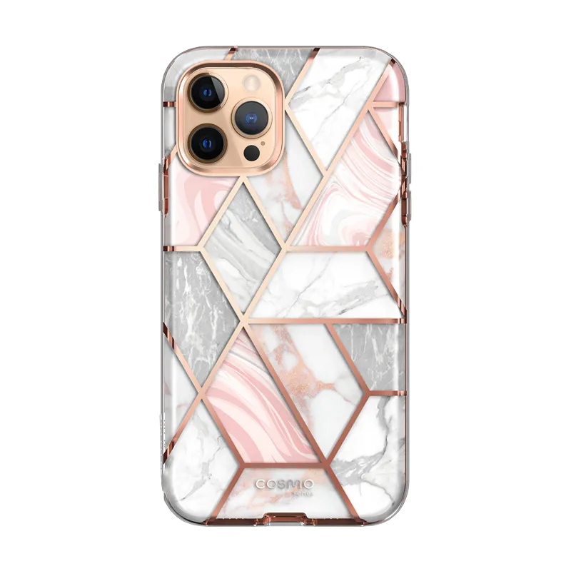 Refined Finish Minimal Build Texture iPhone 12 Pro Cosmo Case - Marble Pink