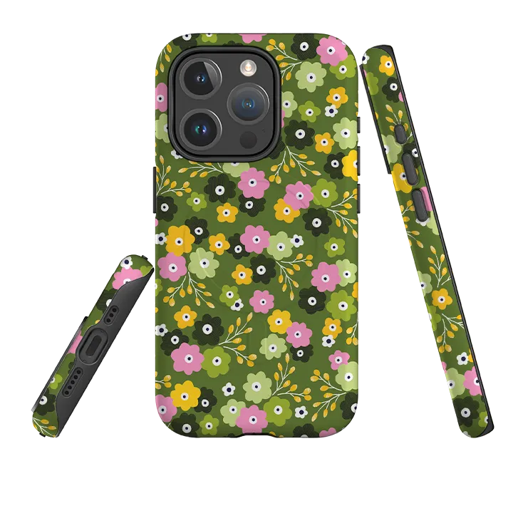 Elegant Layer Texture Transparent Look iPhone MagSafe Tough Case -  Cherry Blossom II By Ali Brookes