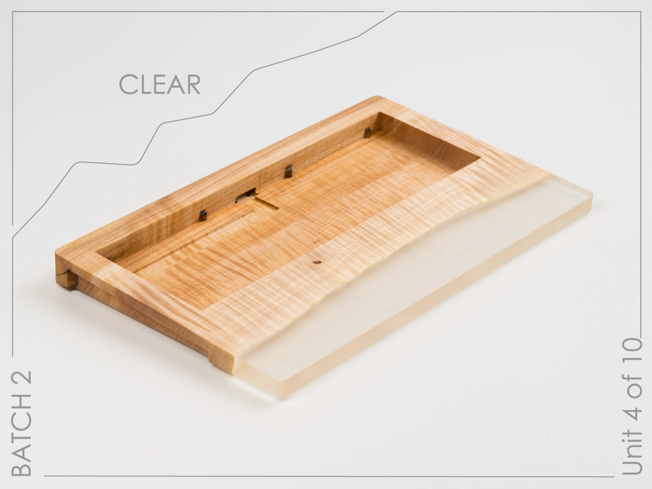 RGB Backlit Wood Bakeneko60, Live Edge Wood & Resin Edition by FNCTL.CO