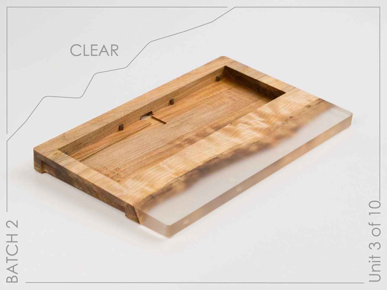 Wood Bakeneko60, Live Edge Wood & Resin Edition by FNCTL.CO High-Speed Typing