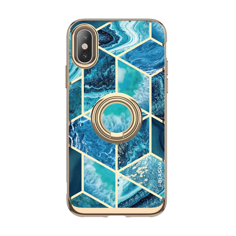 Soft Finish Texture iPhone XS | X Cosmo Snap Case-Ocean Blue
