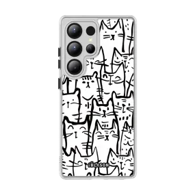 Galaxy S25 Ultra Halo MagSafe Cute Phone Case - White Cat Protective Pattern Texture professional accessory