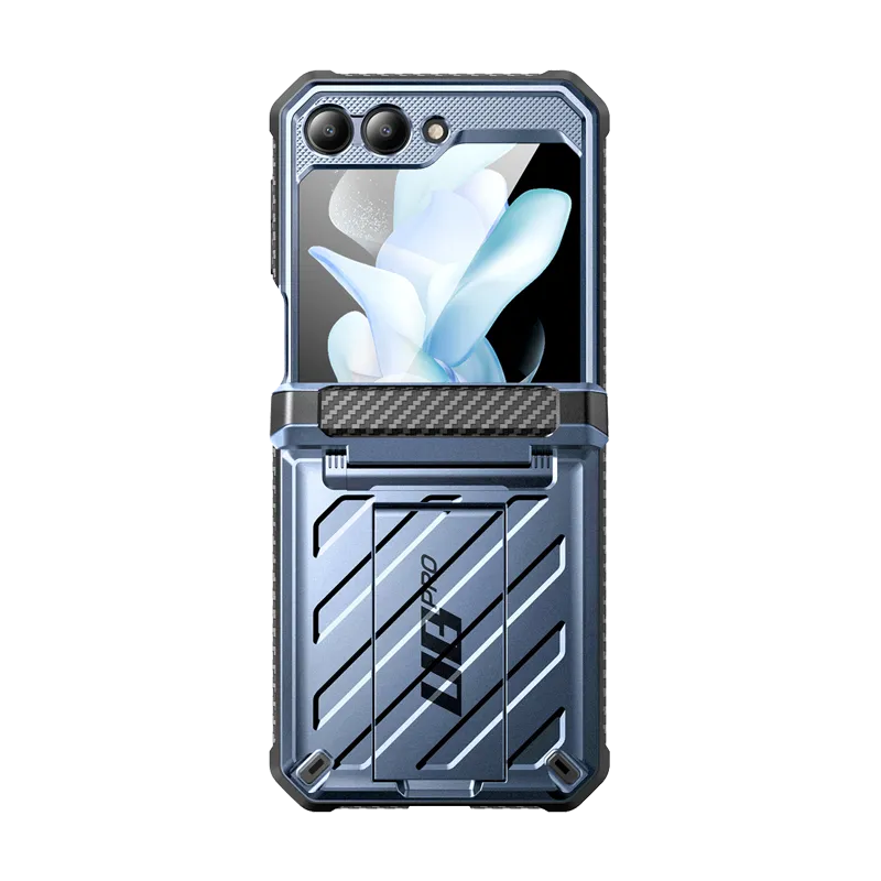 Galaxy Z Flip5 Unicorn Beetle PRO Rugged Case with Belt Clip-Metallic Blue Durable Build