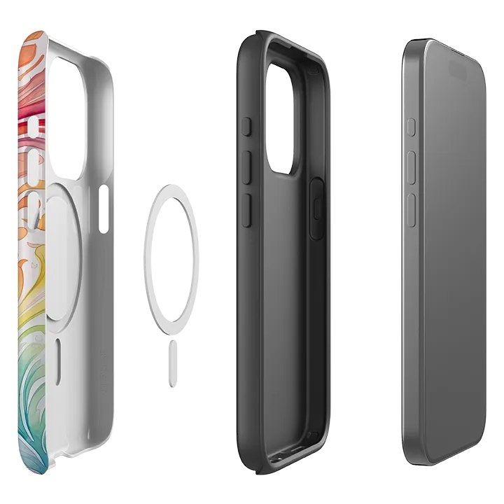 iPhone MagSafe Tough Case - Cosmic Waves II Rugged Finish Vibrant pattern