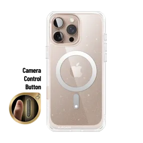 iPhone 16 Pro Max 6.9 inch Unicorn Beetle MAG Slim Clear MagSafe Camera Control Button Case-Glitter Pink anti fingerprint Shock Surface Layer