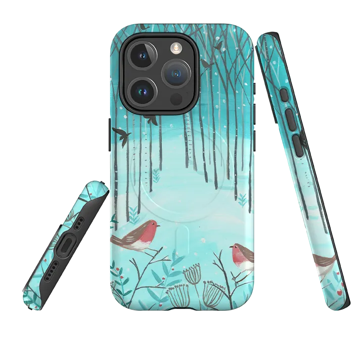 iPhone MagSafe Tough Case - Winter Forest By Mary Stubberfield Smooth Look Texture