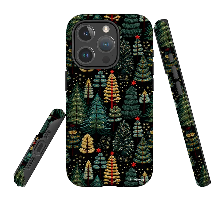 iPhone MagSafe Tough Case -  Dark Winter Comfort Texture Finish Marble Pattern