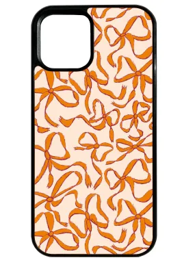 Put A Bow On It! in Orange Phone Case Textured Detail Luxury Build