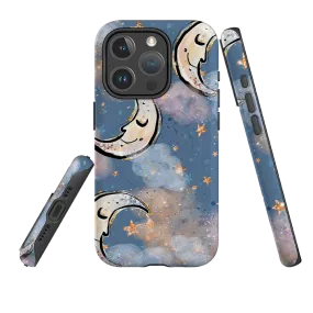 Compact Shape Modern Frame iPhone MagSafe Tough Case -  Moon and Stars