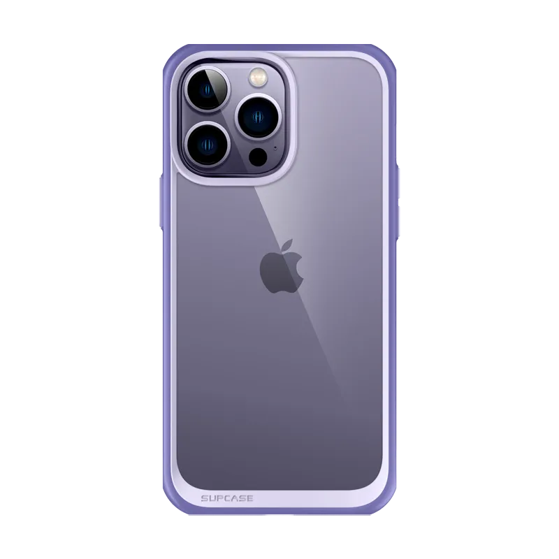 Soft Feel iPhone 14 Pro 6.1 inch Unicorn Beetle Style Slim Clear Case-Deep Purple