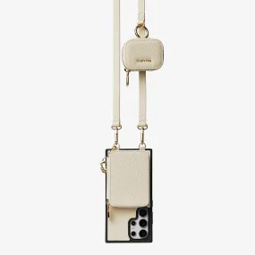 Full Coverage Elegant Surface Texture Unique Design Set- Samsung Galaxy Phone Case with Wallet & AirPods Pouch Set