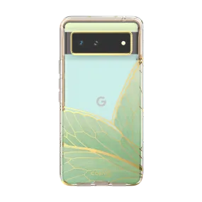 Elegant Surface Protective Shell Google Pixel 6 Cosmo Case - Green Butterfly