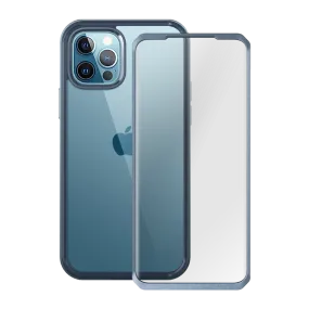 iPhone 13 Pro 6.1 inch Unicorn Beetle Edge with Screen Protector Clear Case-Blue Matte Texture Surface Protective Frame Design