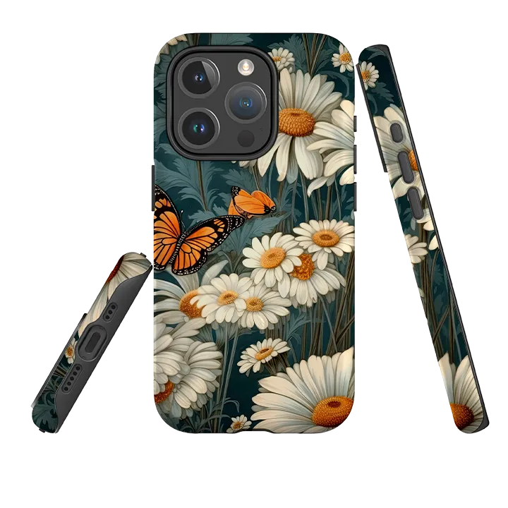 iPhone MagSafe Tough Case - Butterfly Daisies II Rugged Feel Flexible Detail