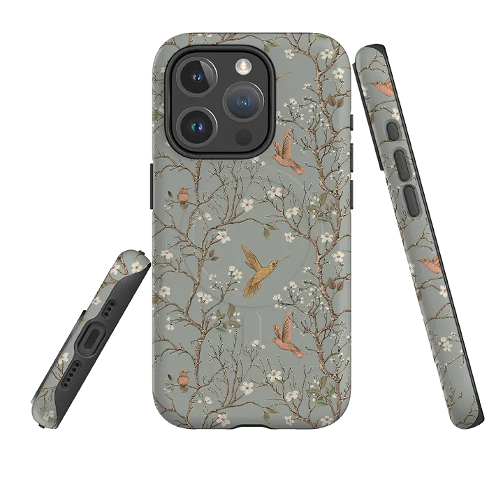 iPhone MagSafe Tough Case - Autumn Birds II Rugged Frame Design