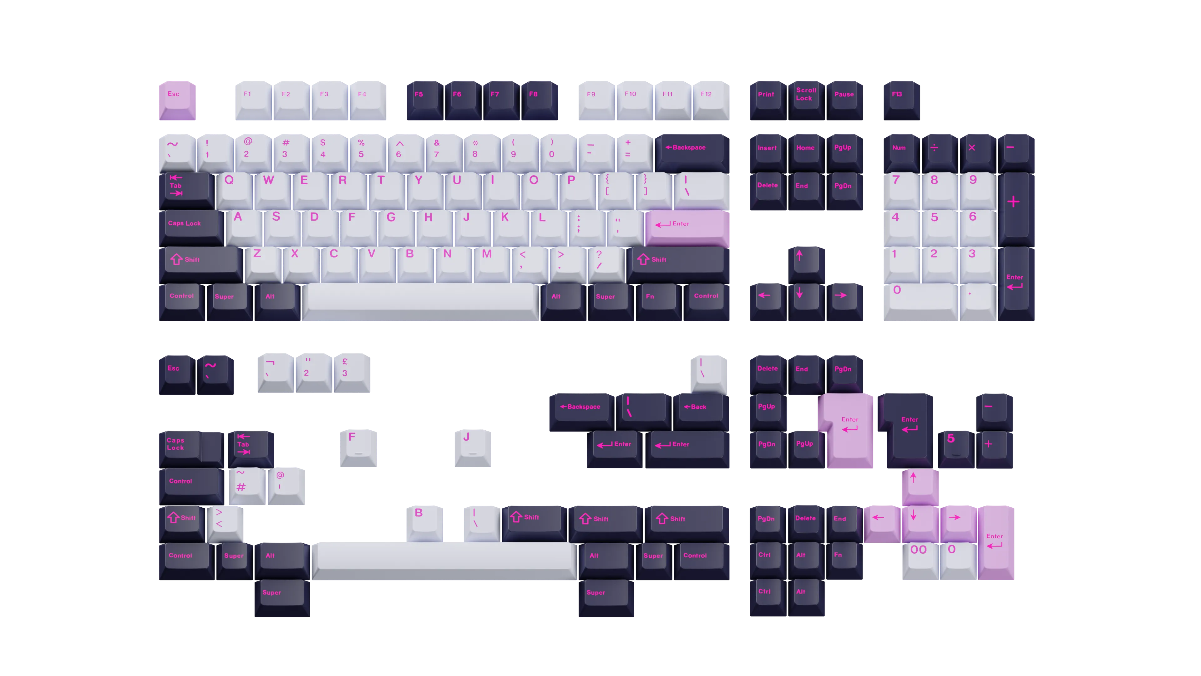 KEYKOBO CYBER GIRL ABS DOUBLE-SHOT KEYCAP SET [GB] Windows Compatible