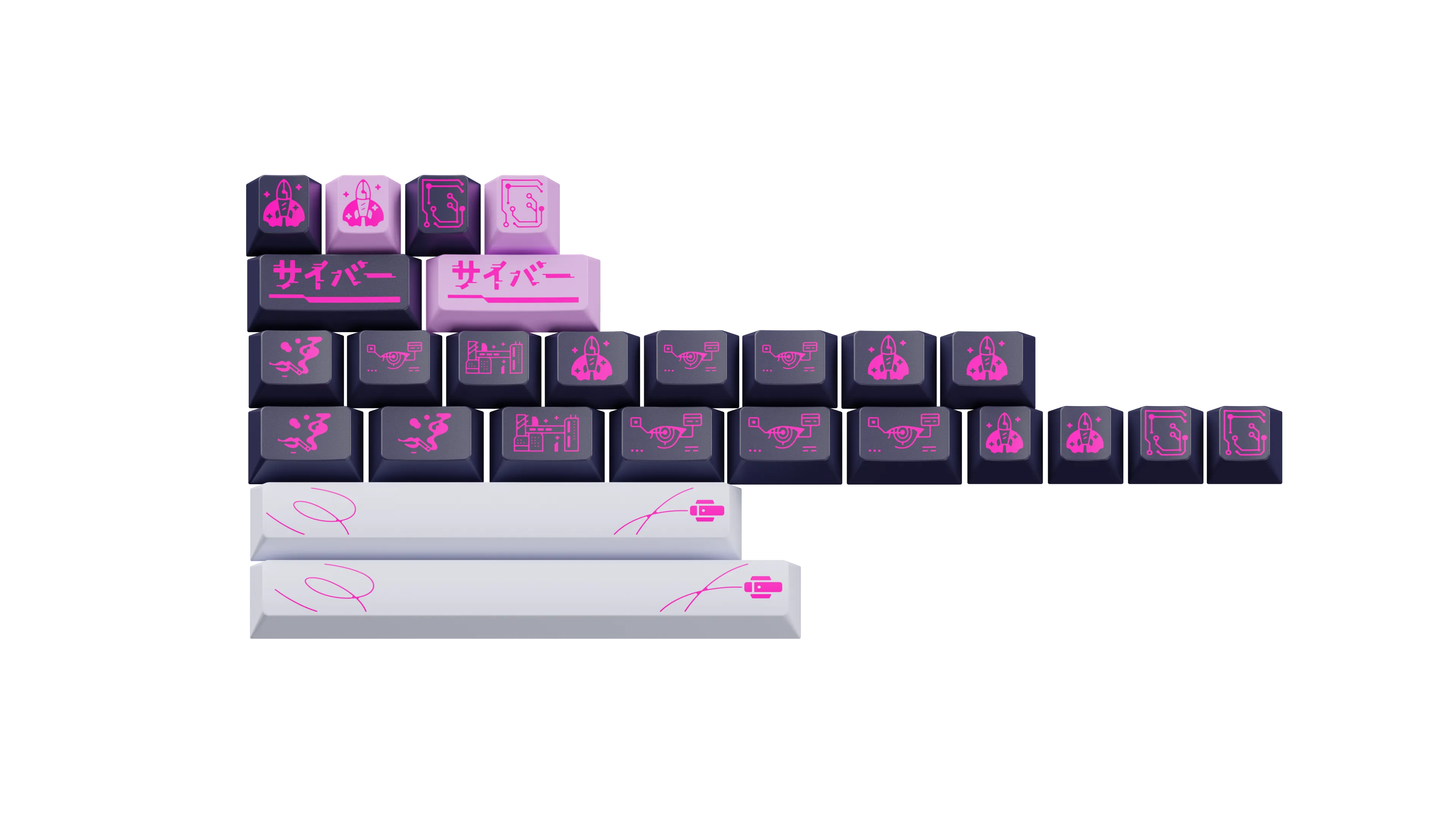 KEYKOBO CYBER GIRL ABS DOUBLE-SHOT KEYCAP SET [GB] Long-Lasting Switches