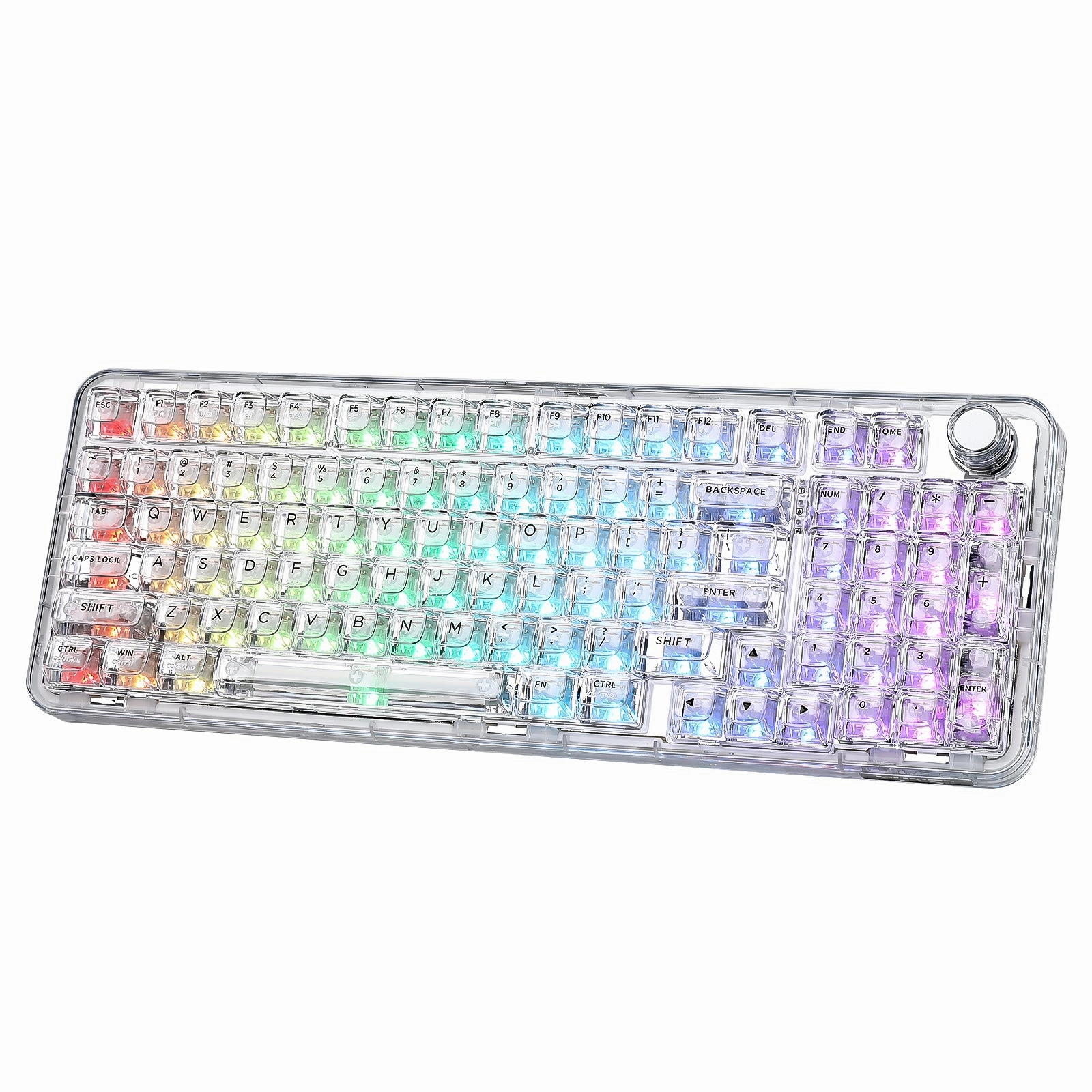 Ergo Comfort Clicky Key Switch YUNZII X98 Transparent QMK/VIA Mechanical Keyboard