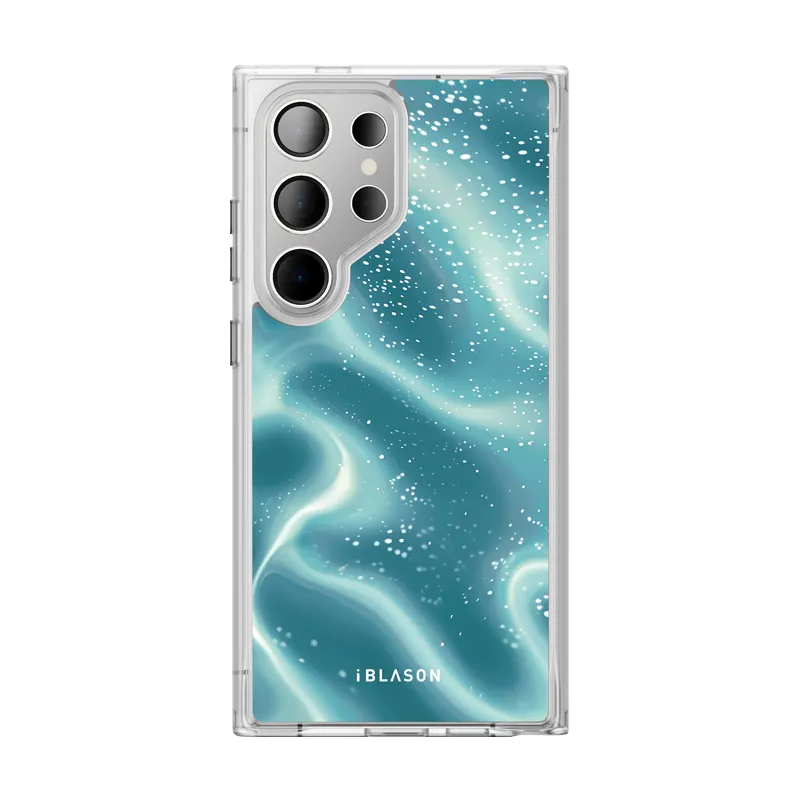 Matte Finish Galaxy S24 Ultra Halo MagSafe Cute Phone Case - Blue Retro Waves