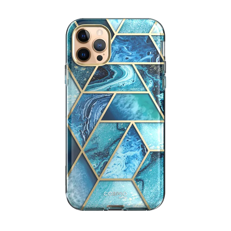 Grip Texture Modern Frame iPhone 12 Pro Cosmo Case - Ocean Blue