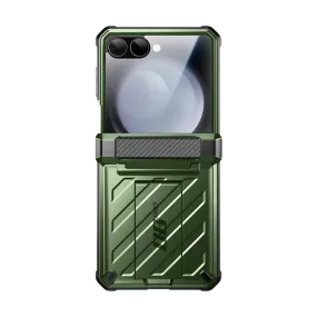 Galaxy Z Flip7 Unicorn Beetle PRO Rugged Case with Belt Clip-Dark Green Smooth Shape Glossy Pattern