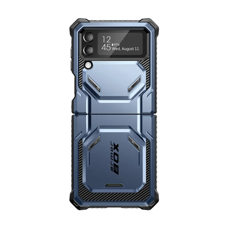Galaxy Z Flip4 Armorbox - Metallic Blue Protective Detail Grip Enhanced