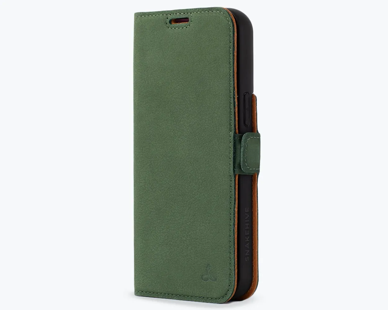 Apple iPhone 14 Pro Max - Vintage Leather Wallet Phone Case (Side Clasp) Hybrid Detail